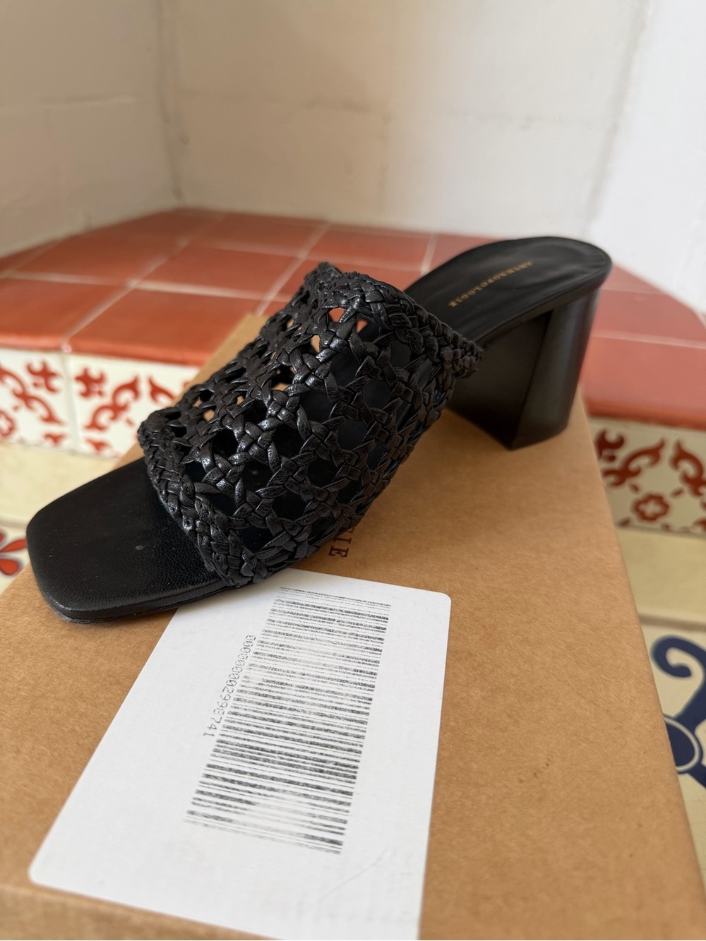 Anthropologie Woven Block Heel Mule Sandals - Picture 3 of 7